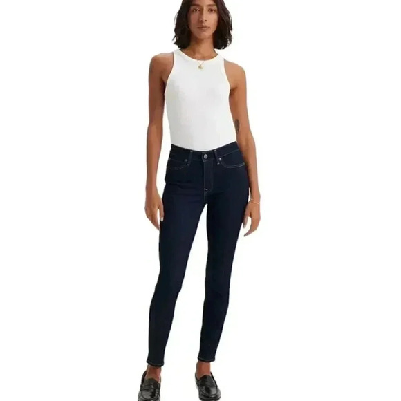 Levi's 711 Skinny Jeans  Dark Wash Medium Rise Size 27 - Picture 1 of 15